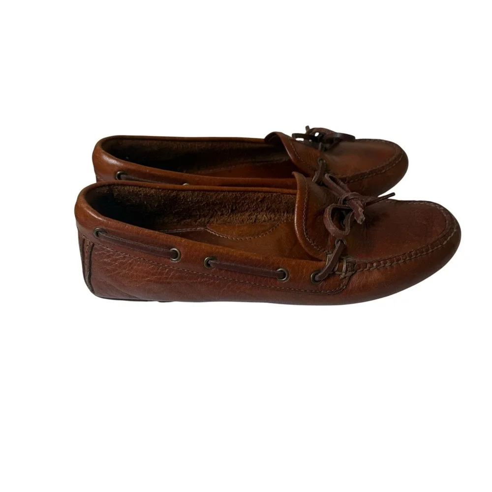 Vintage Coach Women's Dark Leather Loafer Moccasin Driving Shoes Size 6.5 Brazil